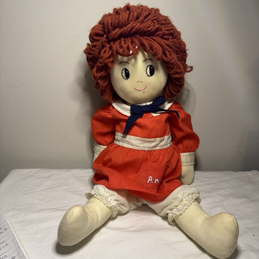 Little Orphan Annie Handmade Ragdoll 18 Inch Fabric Doll By Virginia Nobutts